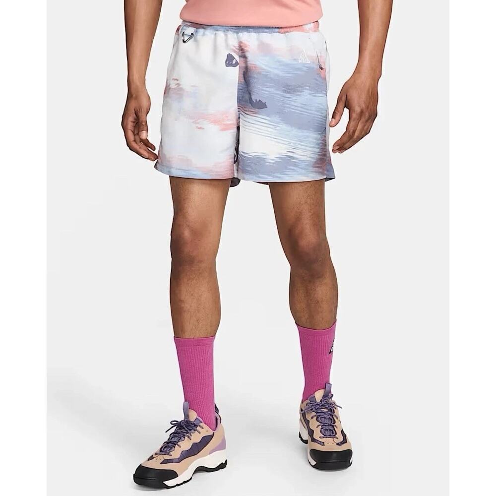 Nike ACG Mens Reservoir Goat AOP Lined Drawstring Shorts Hiking Outdoor - Small